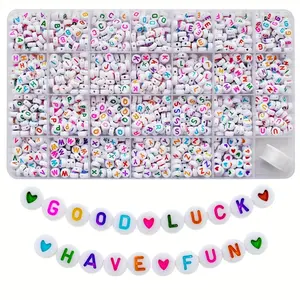 1350pcs Letter Beads with Elastic Thread Alphabet A-Z Beads for Jewelry Making and DIY Bracelets, Necklaces, Key Chains, 4x7mm Round Letter Beads Kits for Jewelry Making DIY Bracelets Necklaces, Diy Mix Beads(Colorful Letter), Bead Set