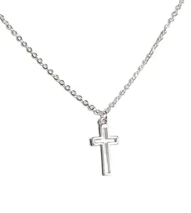 Open Cross Necklace with Adjustable Chain Perfect for Layering