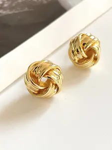 Women's Geometric Spiral Drop Earrings, Electroplated Copper Material, Elegant  Design, Perfect Gift for All Seasons