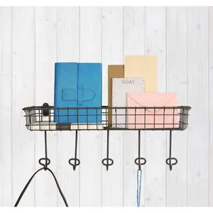 8.5 in. H x 19 in. W Gray Steel 1-Drawer Wide Mesh Wire Basket