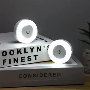 Energy Saving Led Touch Sensor Night Lights USB Rechargeable Magnetic Wall Light Room Aisle Bedroom Round Portable Night Lamp