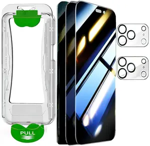 ARERCO 3-Pack Privacy Screen Protector + 2 Camera Covers for iPhone 17 Series, 360° 4-Way Anti-Spy, Auto Dust-Remove, 10X Military Shatterproof, No-Bubble Full-Cover Tempered Glass Anti-Peep Film