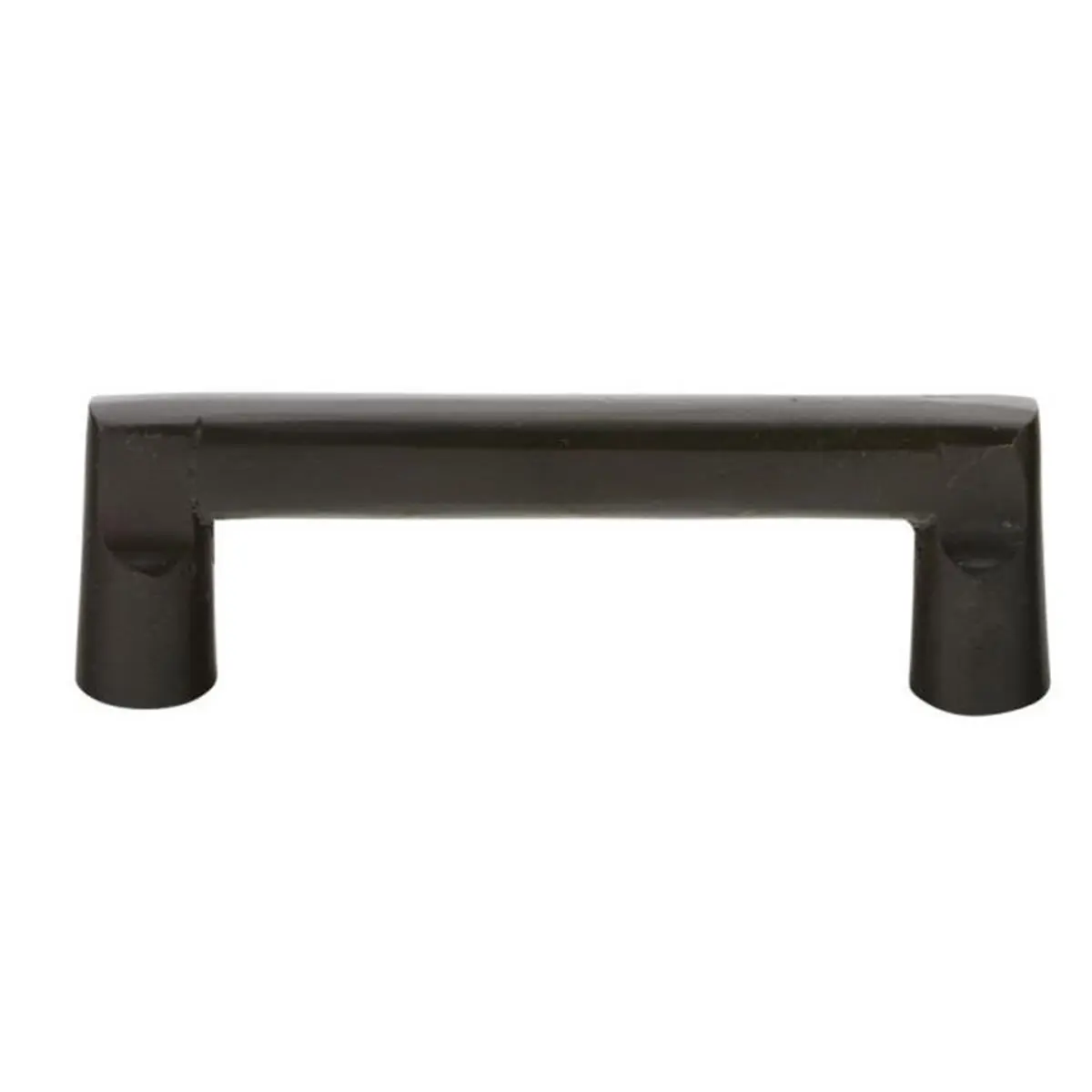 Emtek 6-in Cast Bronze Cabinet Pull, Flat Black Door Hardware, 6' CTC Rustic Rail Pull with Easy-Install Screws