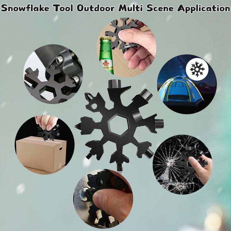 Snowflake Multitool 3-Piece Snowflake Multi-Tool Set, 18-In-1 Stainless Steel Multitool Kit ...