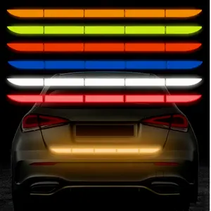 Hot 3-Pack High Visibility Reflective Car Stickers Waterproof Self Adhesive Safety Warning Tape Anti Collision Night Visibility Decals Durable Wear Resistant Universal Auto Exterior Decor Practical Car Trunk Safety Protective Accessories