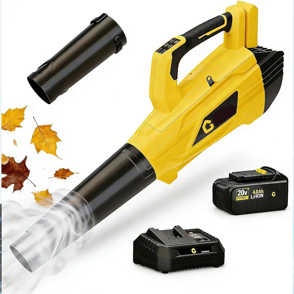 20V Powerful Cordless Leaf Blower – 550 CFM 130 MPH Handheld Leaf Blower with 6-Speed Adjustable Airflow, Lightweight for Lawn Care, Leaf Cleanup