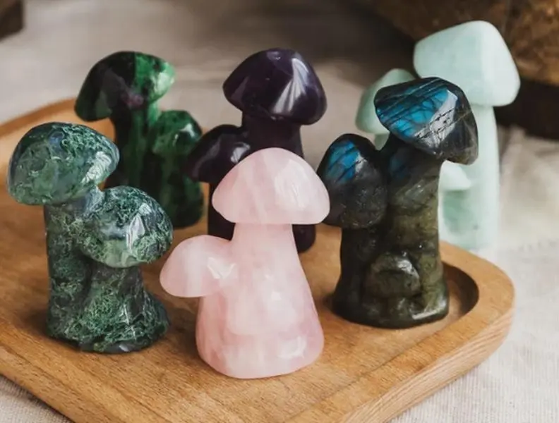 Natural Crystal-Crystal Mushroom