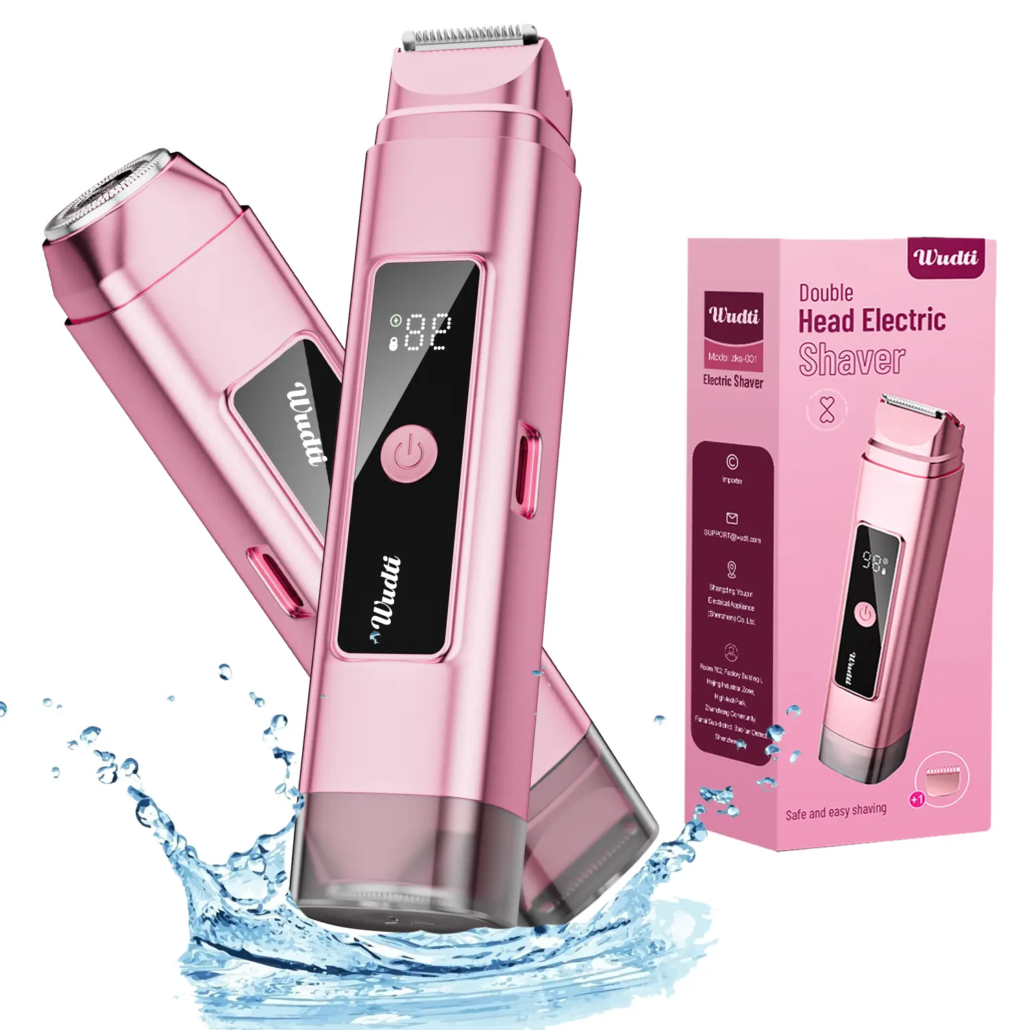 Electric painless facial hair remover Bikini Trimmer for Women, Electric Shaver and Razor 2-in-1 electric razor  Dual Heads for Painless Trimming of Pubic Hair, Face, Underarms and Legs,Waterproof
