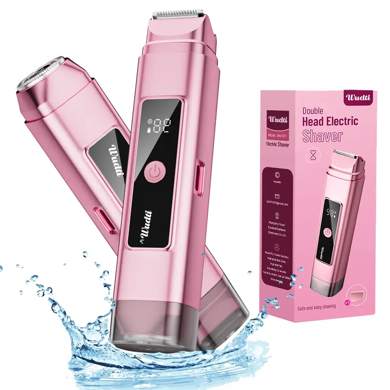 SHPAVVER Women's 2-in-1 Cordless Multifunctional Hair Trimmer - Painless Electric Shaver, Checkpoint-Friendly Intimate Pubic & Bikini Trimmers, Waterproof Dual Heads for Face Grooming [TikTok Shop Stock Up Back to]