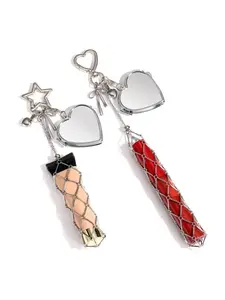 Lipstick Holder Keychain Lip Gloss Holder with Mirror 2 in1 Lipstick Holders for Purse Bag Y2K Keychains Accessories Trendy Cute Keychain