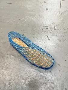 Jelly Sandal - Blue  Woven Design with Cork Sole Comfortable Summer Footwear