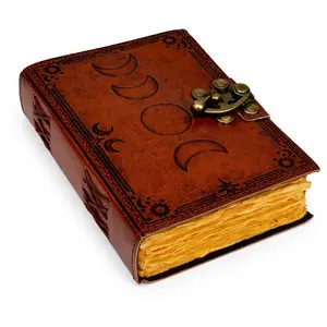 Leather Sun & Moon Journal, Embossed (5 x 7 in., 200 Pages)