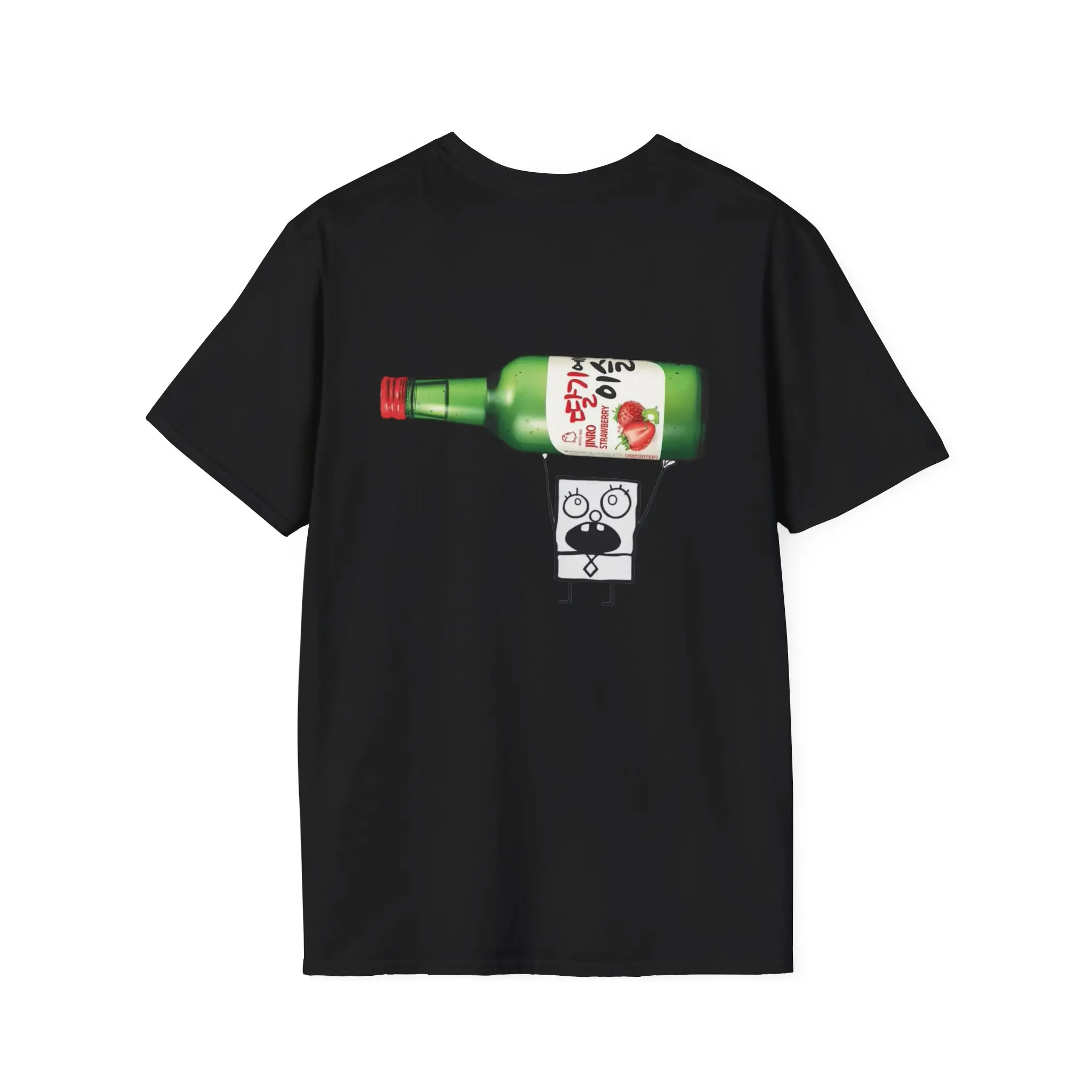 Soju from Korea 2 Sided T-Shirt, Funny Drinking T-Shirt, Casual Wear, For Parties, Unisex Softstyle T-Shirt For Men, For Women Jin ro, Doodle bob