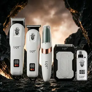 LQT 5-in-1 Men's Grooming Kit, Professional Cordless Hair Clipper, T-Blade Trimmer, Electric Foil Shaver, Foot File & Nose Hair Trimmer, LED Power Display, USB Rechargeable, Waterproof, All-In-One Barber Set for Home & Salon, Great Gift for Men outdoorfun