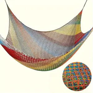 Vibrant Multi-Color Double-Layer Safety Net - Durable Nylon Mesh for Playground, Climbing, Obstacle Training & Backyard Fun, Playground Equipment | Vibrant Net Design | Quality Hammock Material