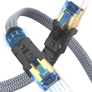 8 Ethernet  50 ft, Fastest Cat8 Internet Network  High Speed 2000Mhz 40Gbps S/FTP RJ45 Cables for Gaming/PS4/5/ 9 Network, Braided Heavy Duty LAN  Shielded in Wall/Indoor&Outdoor