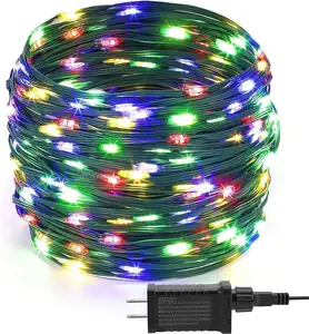 300 LED Christmas Lights Outdoor Indoor, 110Ft 8 Modes Multicolor End-to-End Connectable Fairy String Light Plug in for Xmas Tree Party Wedding Outside Decorations