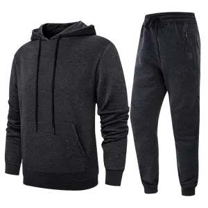 2 Pack Menswear Casual Athletic Set for Tracksuit, Fall & Winter Fashion Hoodies Set, Cotton Warmth Sportswear with Pockets