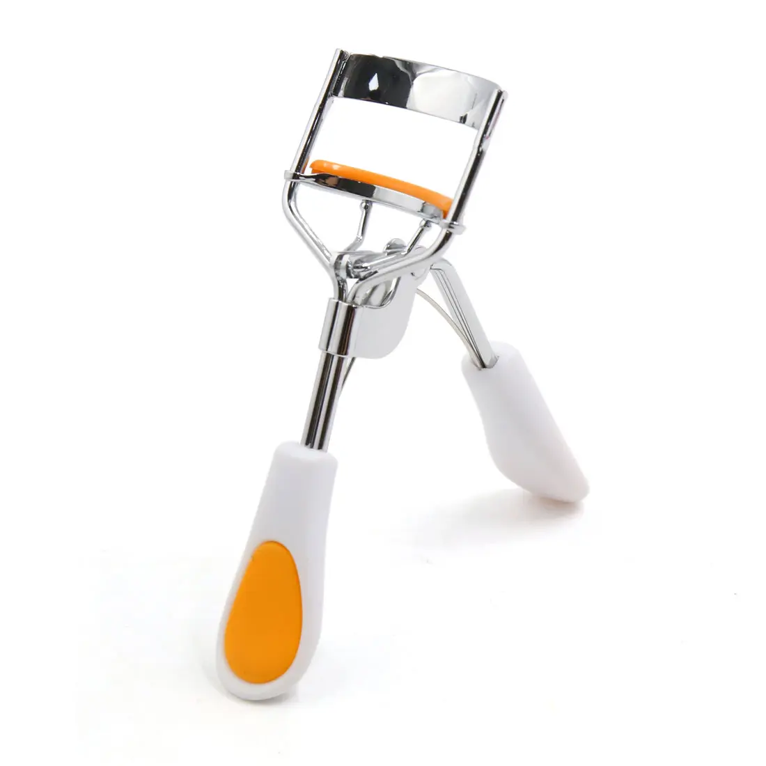 Unique Bargains Orange Decor White Plastic Handle Pro Eyes Curling Eyelash Curler Clip Beauty Makeup Tool