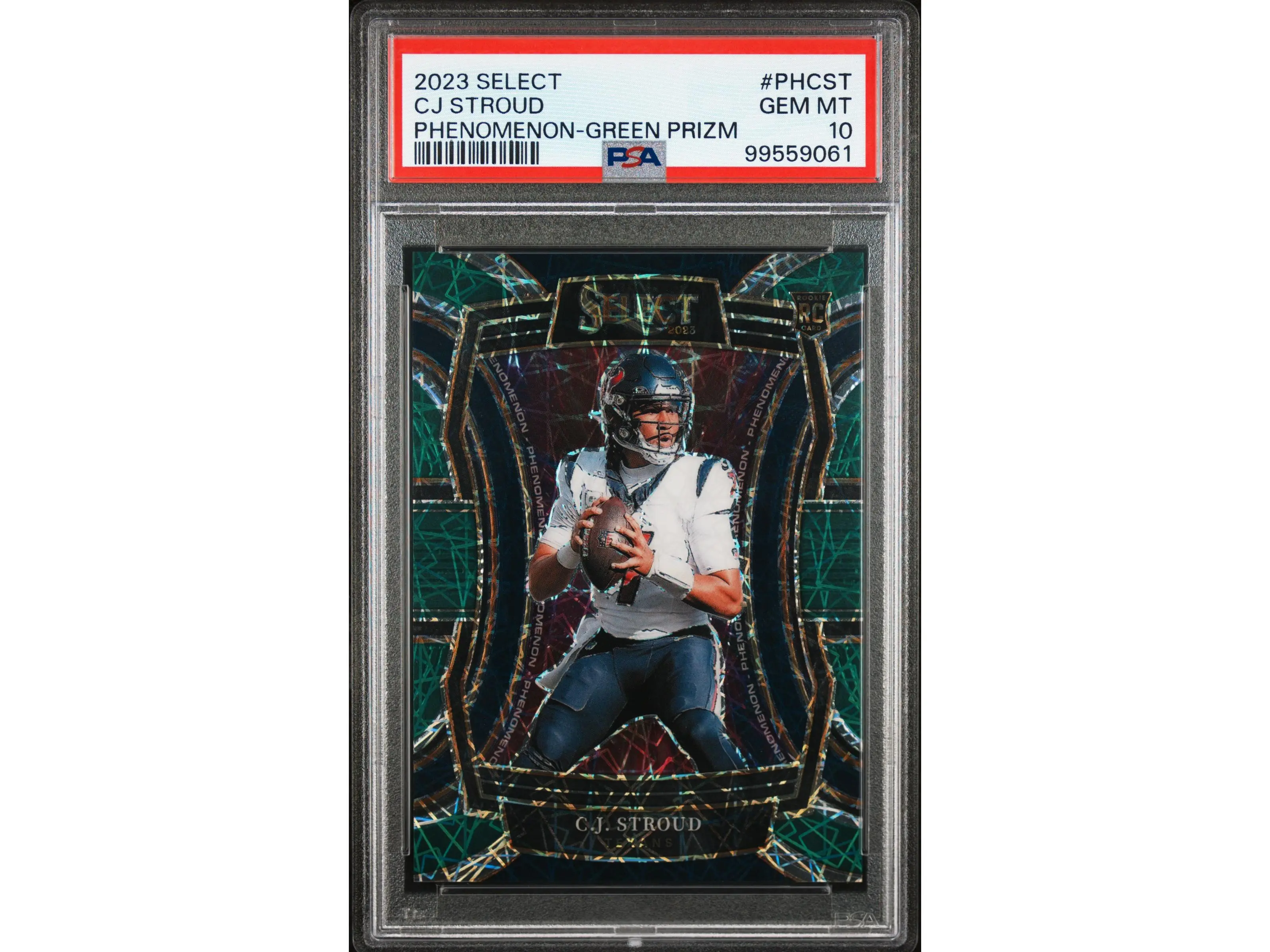 2023 Panini Select Phenomenon Green Prizm CJ Stroud #PHCST /5 PSA 10