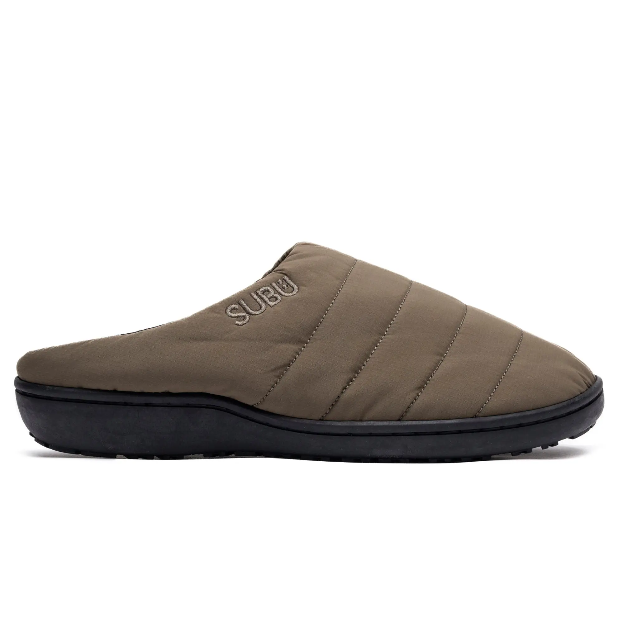 A.P.C. x Subu Men's Winter Padded Synthetic Down Khaki Footwear, Shoe-Slipper Hybrid