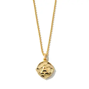 Kendra Scott Initial "A" Pendant Necklace 14K Over Brass Gold Lobster Claw Clasp