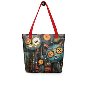 Steampunk Cat Robots Tote Bag