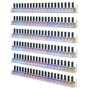 24 Inch Nail Polish Wall Rack: 6 Shelves Clear Acrylic Nail Polish Holder Organizer for 130-180 Bottles (24 Inch, Clear)