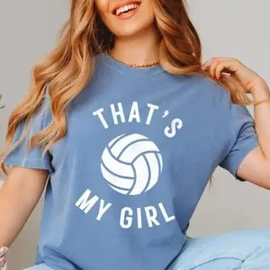 Comfort Colors That's My Girl Volleyball Shirt, Proud Sports Mom Tee, Volleyball Lover Shirt