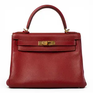Pre-owned HERMÈS Clemence Shoulder Bags Hermes Kelly 28 Rouge GHW IB26050336