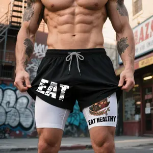 Unisex Old School Booty Funny Slogan 2 Layer Athletic Workout Shorts