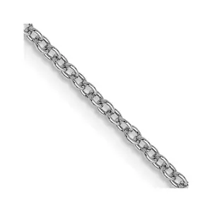 14K White Gold 1.4mm 18In Round Open Wide Link Cable Chain