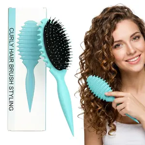 【2026 New Arrival】Curly Hair Brush, Define Curl Brush, Curling Brush, Curl-Defining Detangling Brush with Flexible Anti-Static Teeth for Wet Curly, Wavy and Coily Hair, Professional Hair Tool for Women's Daily Styling