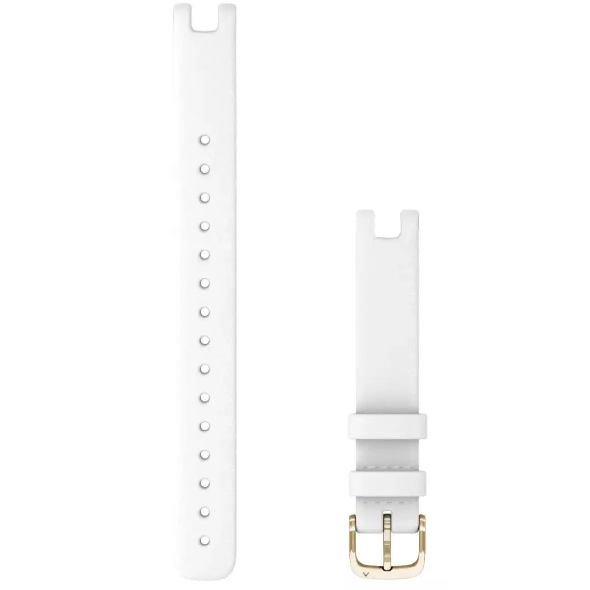 Garmin Lily Removable Watch Band - 14mm White Italian Leather, Cream Gold Hardware, Large Size, Fits Wrists 120-195mm, 30 Days Money Back (010-13068-A6)