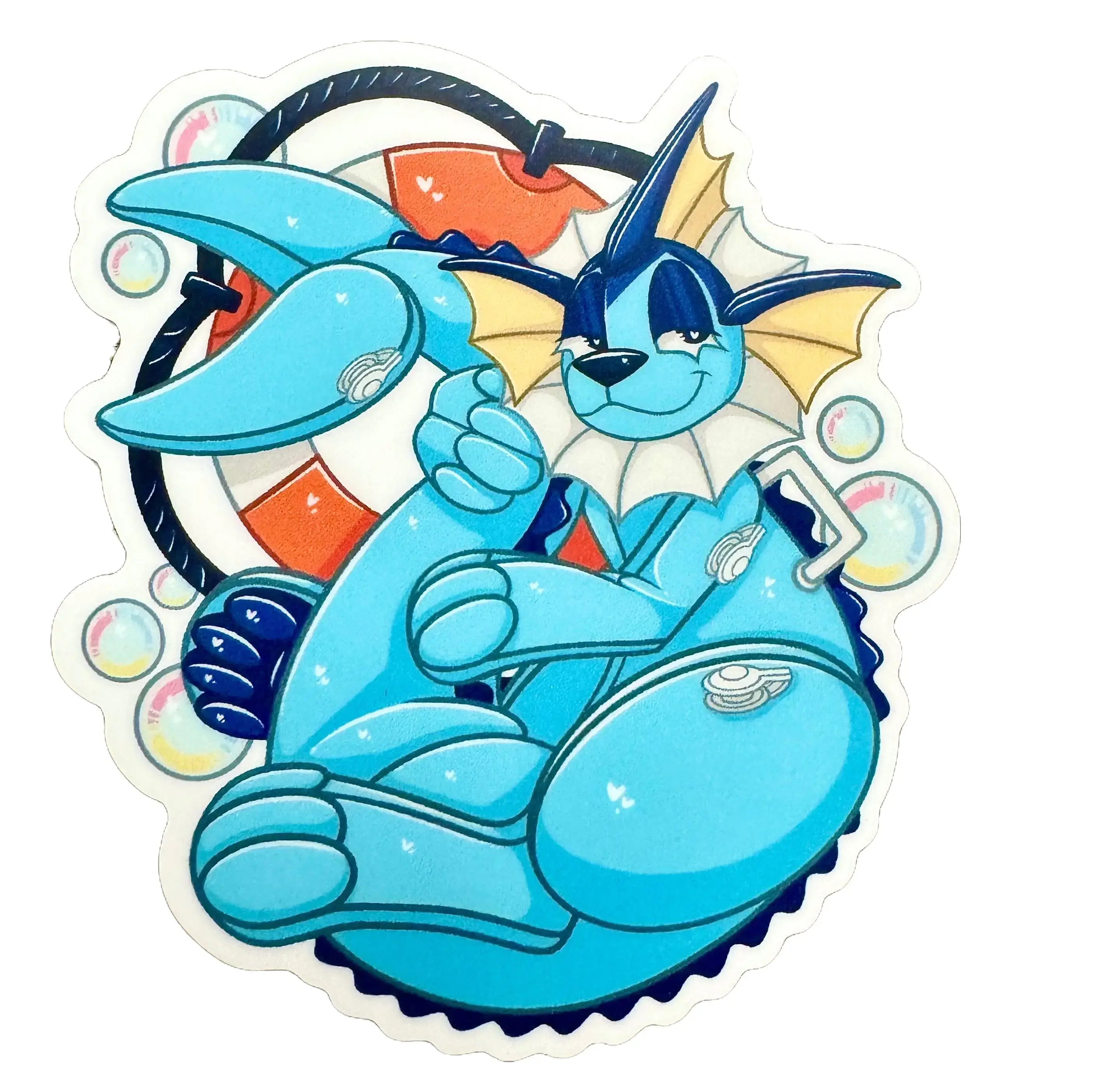 Pool Toy Vaporeon Regular or Shiny Vinyl Sticker