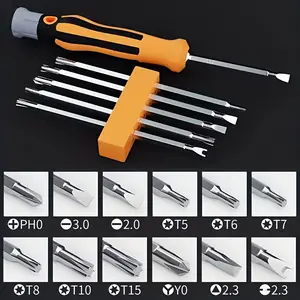 12-in-1 Precision Screwdriver set: Specifically designed for smartphones and tablets, it features durable carbon steel tools with flat screwdrivers