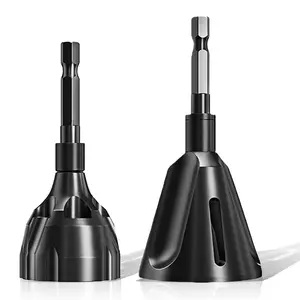 2 count Tungsten YG8 Carbide Chamfer Set, Professional External Burr Removal Deburring Drill Bit, Fits for 1/8"-3/4" Solid & 3/16"-1" with Chip Discharge Notch, Quick-Release 1/4" Hex Shank