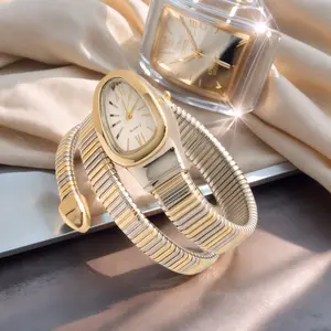 Fashionable Women's Alloy Snake Band Quartz Watch, Daily Wear, Perfect Gift, Stylish Ladies' Wristwatch, Ideal for Everyday Use