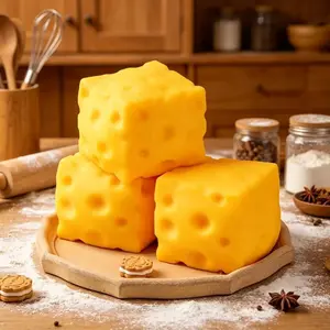 6cm 7cm 10cm Multi Size Cheese Squishy Fidget Toy, 2 Types Slow Rebound & Filled TPR Soft Squeeze Toy Leisure Hobby Stress Relief Sensory Hand Toy Realistic Food Shape Portable Decompression Play Toy Funny Relax Gift For Kids Adults