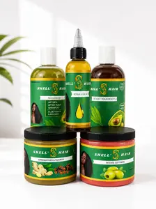 Shell Hair Products_Kit of 5/ Oil, Pomade, Hair Cream, Shampoo and Conditioner