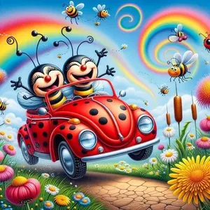 Cartoon Ladybug Pattern DIY Diamond Arts Colorful Painting Kit without Frame, DIY 5D Diamond Arts Colorful Painting Kit, Wall Art Decor for Home