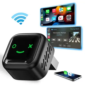 2-in-1 Wireless Apple CarPlay & Android Auto Adapter – AI Smart Box for All Cars – Universal Compatibility with Seamless Wirel, Portable Wireless Carplay