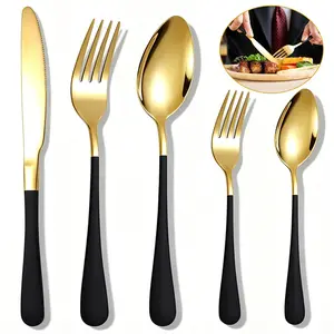 20 piece stainless steel cutlery set, including fork, spoon, and knife, suitable for dishwashing in homes and restaurants