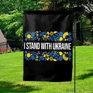 I Stand With Ukraine Zelenski Support Flag/Ukrainian Solidarity Flag/Anti Trump Putin/Support Ukraine Flag/Liberal Leftist Activist OHQR04
