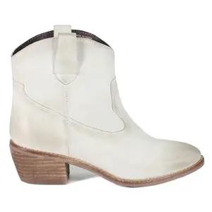 Diba True Womens Outta Town Pull On Round Toe Casual Boots Ankle Mid Heel 2-3" - Off White
