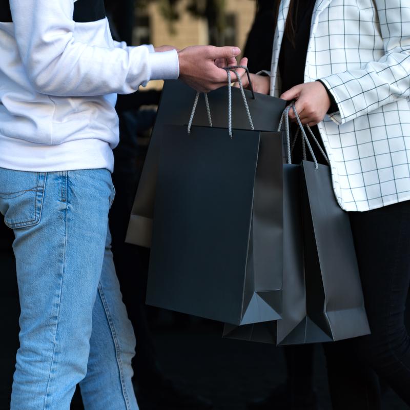 Thickened Personalized Reusable Paper Gift Bags For Small Businiss With Logo Handles, Different Sizes Two Sided Printing Kraft Gift Bags, Durable Water-Proof Custom Your Brand Text Lamination Kitchen Shopping Retail Birthday Party Favors Wedding Sacks