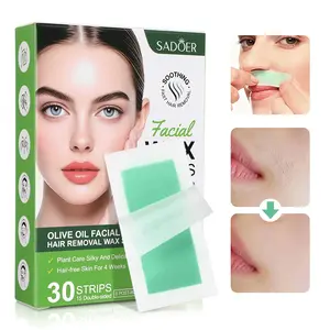 Facial Wax Strips Set, Includes 30pcs & 8 Calming Oil Wipes, Ideal for Smooth Skincare Routine, Suitable for Sensitive Skin, Hair Removal