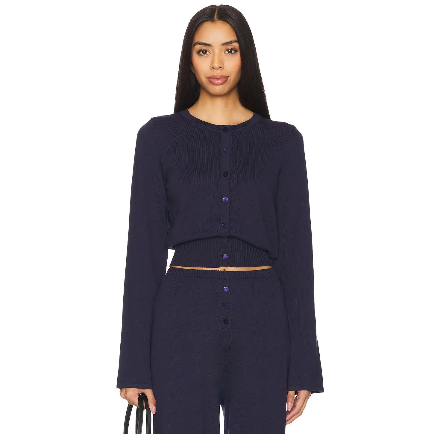 SNDYS X Revolve August Button Up Top Navy
