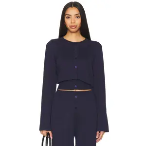 SNDYS X Revolve August Button Up Top Navy