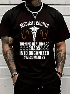 100% Cotton Medical Coding Specialist Medical Billing Medical Coder T-Shirt Women's Men's Graphic Tee Crew Neck summer vacation Tops